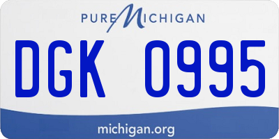 MI license plate DGK0995