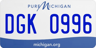 MI license plate DGK0996