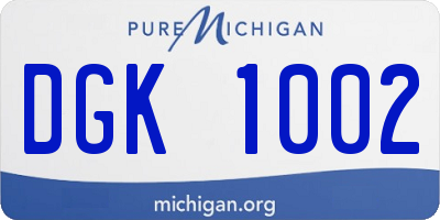 MI license plate DGK1002