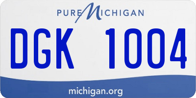 MI license plate DGK1004