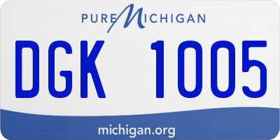 MI license plate DGK1005
