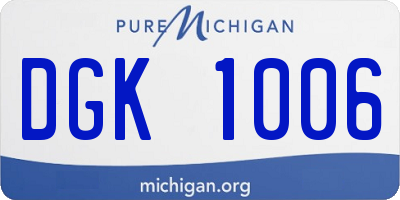 MI license plate DGK1006
