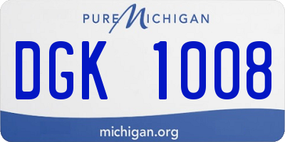 MI license plate DGK1008