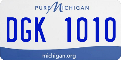 MI license plate DGK1010