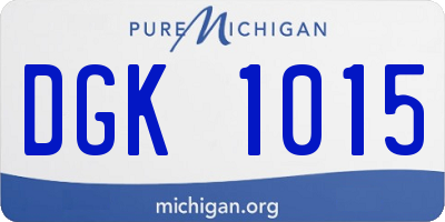 MI license plate DGK1015
