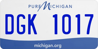 MI license plate DGK1017