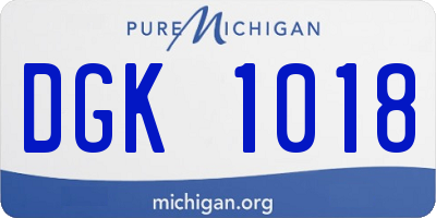 MI license plate DGK1018