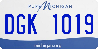 MI license plate DGK1019
