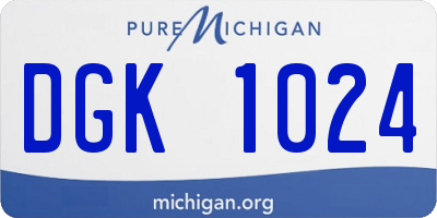 MI license plate DGK1024