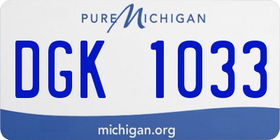 MI license plate DGK1033