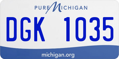 MI license plate DGK1035