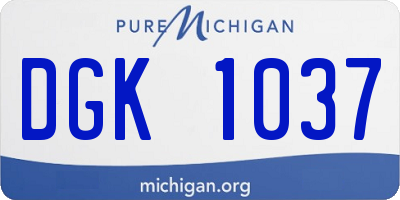 MI license plate DGK1037