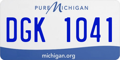 MI license plate DGK1041