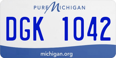 MI license plate DGK1042