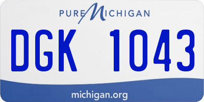 MI license plate DGK1043