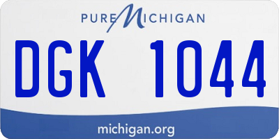 MI license plate DGK1044