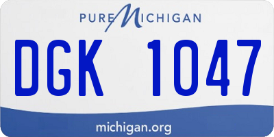 MI license plate DGK1047