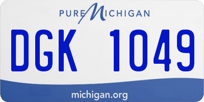 MI license plate DGK1049