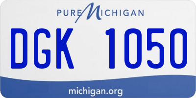 MI license plate DGK1050