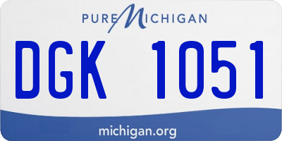 MI license plate DGK1051