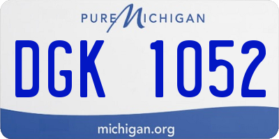 MI license plate DGK1052