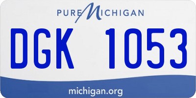 MI license plate DGK1053