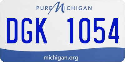 MI license plate DGK1054