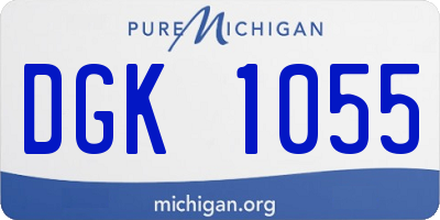 MI license plate DGK1055
