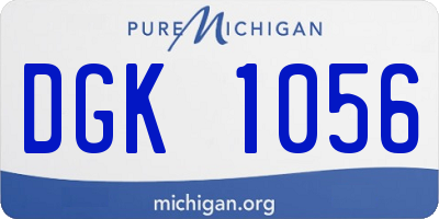 MI license plate DGK1056