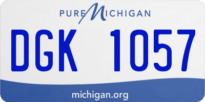 MI license plate DGK1057