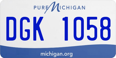 MI license plate DGK1058