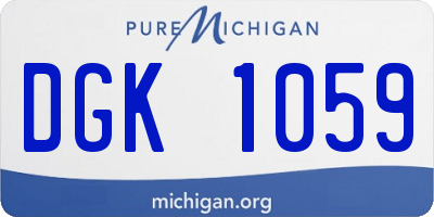 MI license plate DGK1059