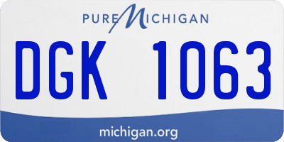 MI license plate DGK1063