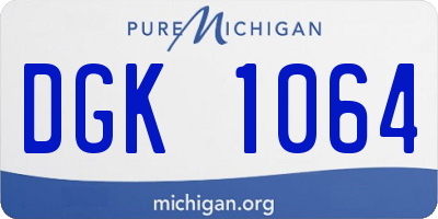 MI license plate DGK1064
