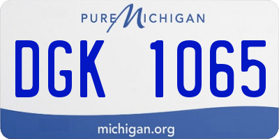 MI license plate DGK1065