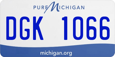 MI license plate DGK1066