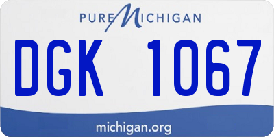 MI license plate DGK1067