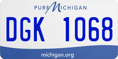 MI license plate DGK1068