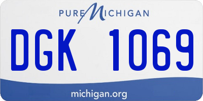 MI license plate DGK1069