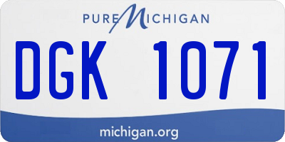 MI license plate DGK1071