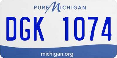 MI license plate DGK1074