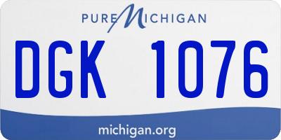 MI license plate DGK1076