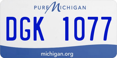 MI license plate DGK1077