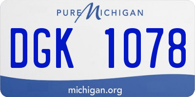 MI license plate DGK1078
