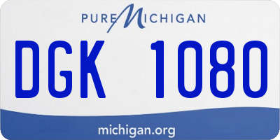 MI license plate DGK1080