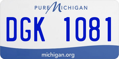 MI license plate DGK1081