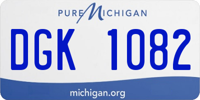 MI license plate DGK1082