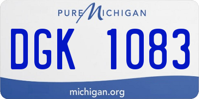 MI license plate DGK1083