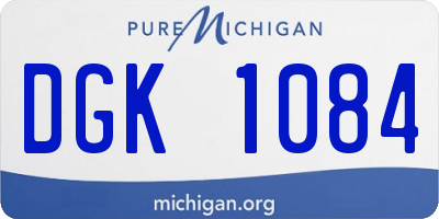 MI license plate DGK1084