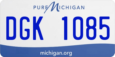 MI license plate DGK1085
